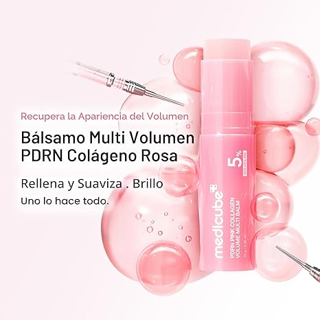 Medicube PDRN - Bálsamo múltiple de colágeno rosa | Volufiline, PDRN, NAD, colágeno | Bálsamo facial y corporal para debajo de los ojos, cuello, frente, líneas sonrientes, labios