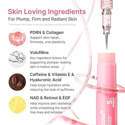 Medicube PDRN - Bálsamo múltiple de colágeno rosa | Volufiline, PDRN, NAD, colágeno | Bálsamo facial y corporal para debajo de los ojos, cuello, frente, líneas sonrientes, labios